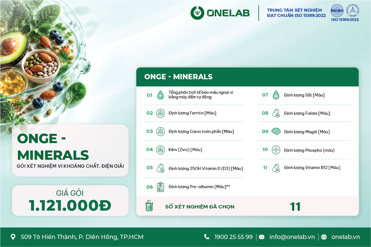 Gói Xét nghiệm Vi khoáng chất, Điện giải - OnGE Minerals
